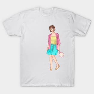 Cute japanese anime girl in pastel colors T-Shirt